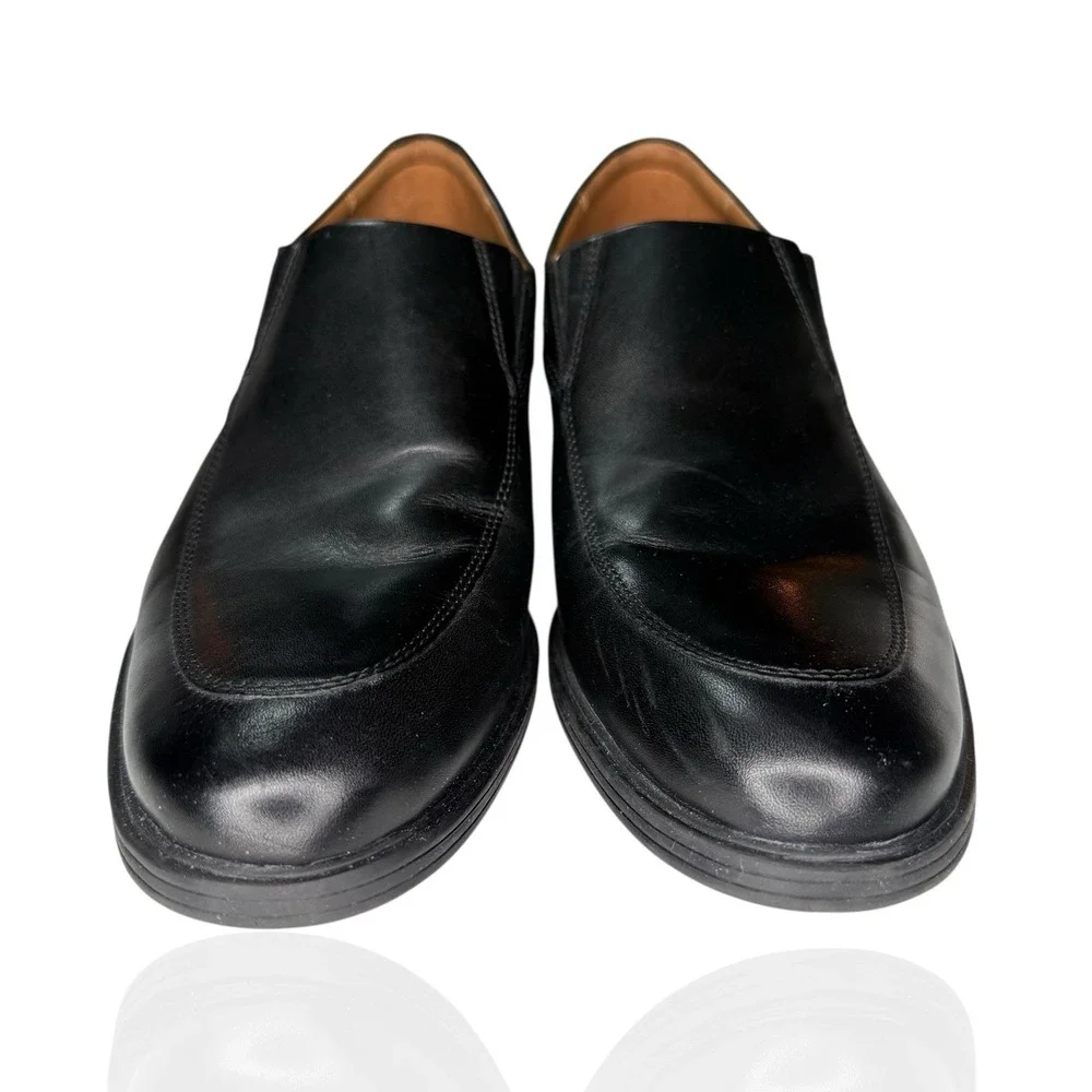 Clarks Men's Loafers Whiddon Step Black Leather Size 9.5 M Extreme‎ Comfort